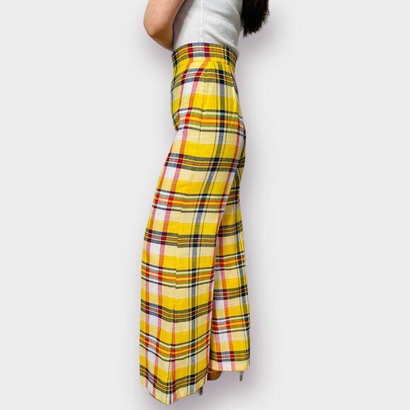 70s Yellow Plaid Bell‎ Bottoms - Picture 10 of 11